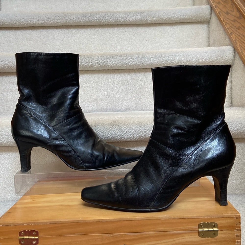 rinaldi leather ankle boots with heels